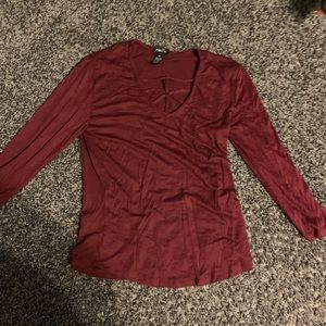 Burgundy long sleeve shirt